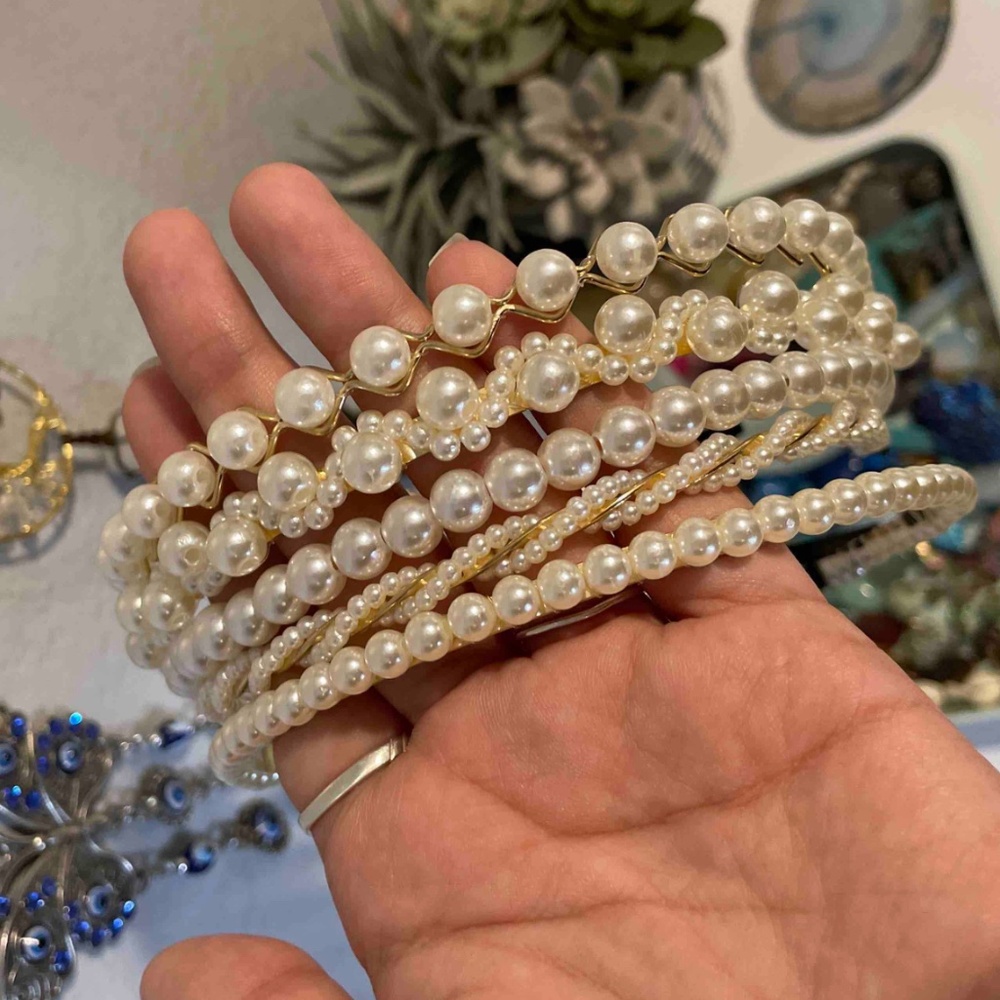 Luxe Faux Pearl Minimalist Headband Set